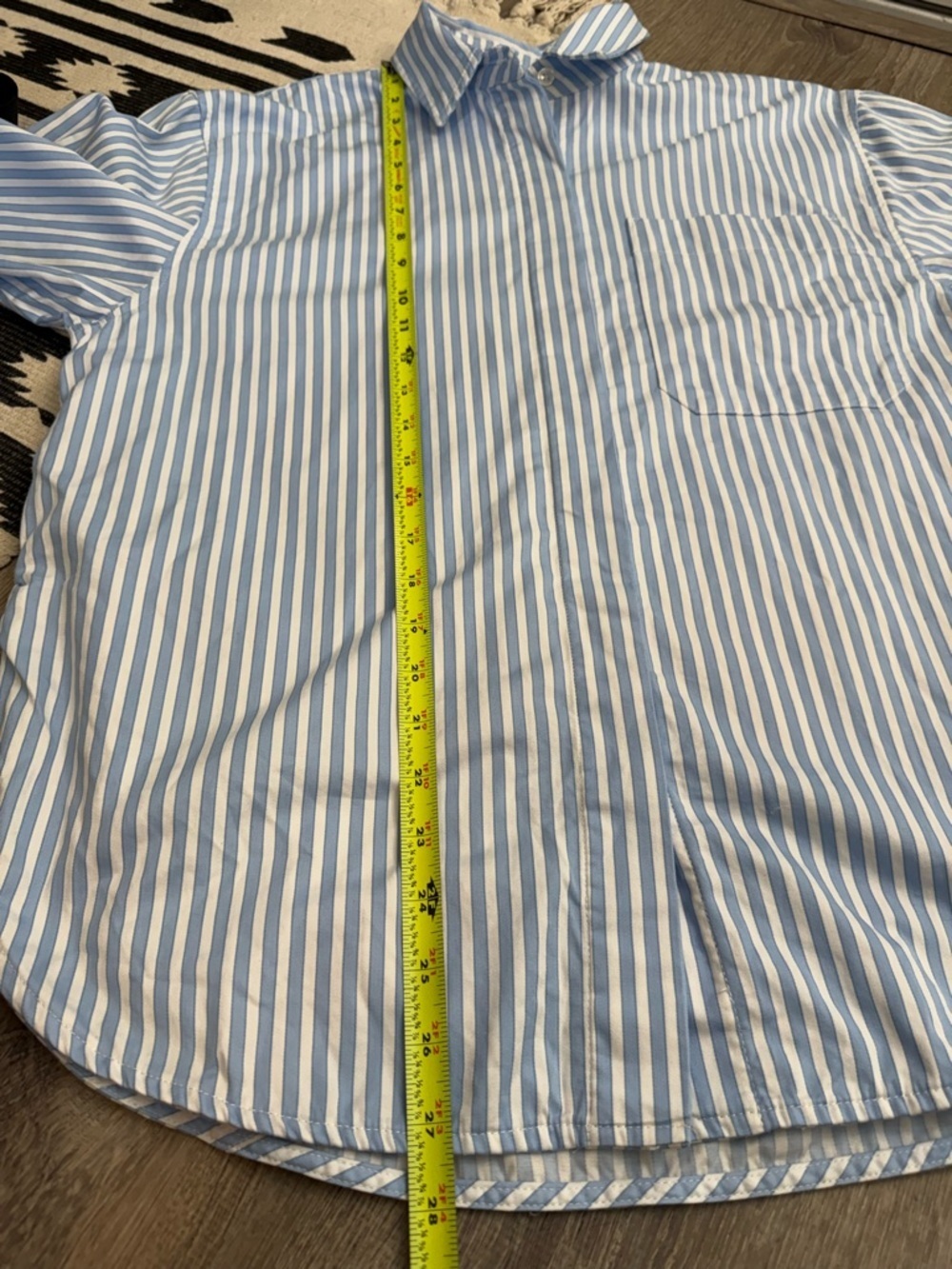 Seed Heritage Cotton Stripe Shirt in Frost Blue Stripe Size 8 - Picture 7 of 11